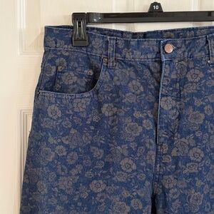 Vintage Bill Blass Jeans Easy Fit High Rise Floral Pattern Size 12 Mom Jeans
